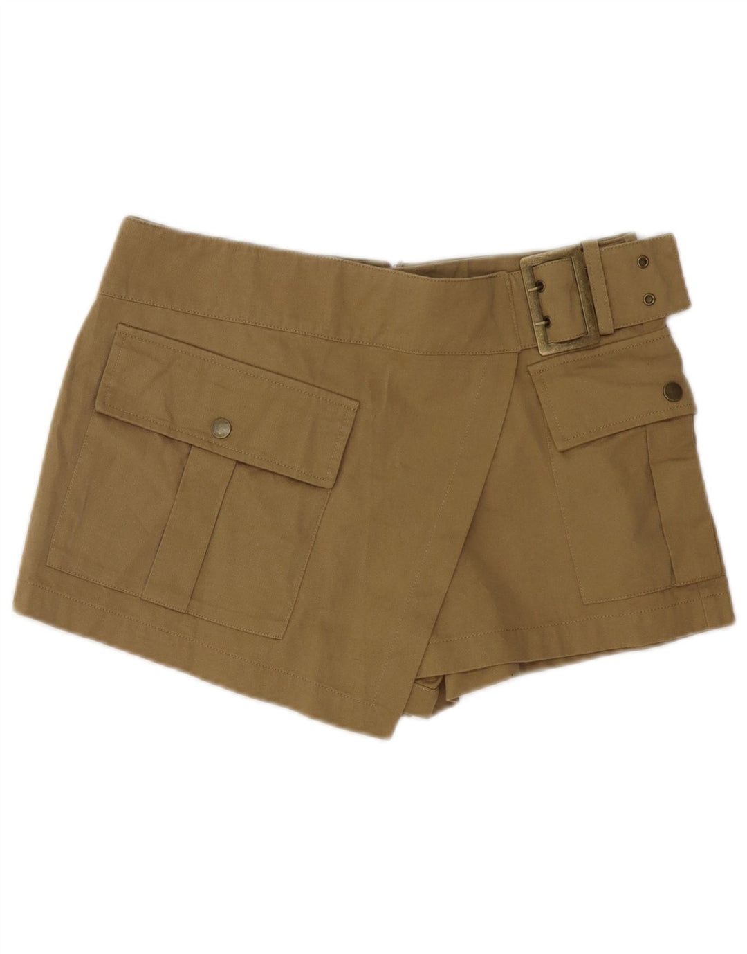 Zara Dame Cargo Shorts Medium W28 Khaki Bomuld