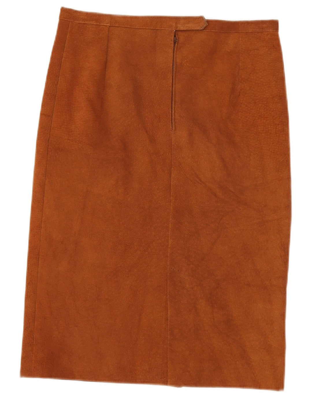 Vintage lige nederdel i ruskind til kvinder W30 medium brun