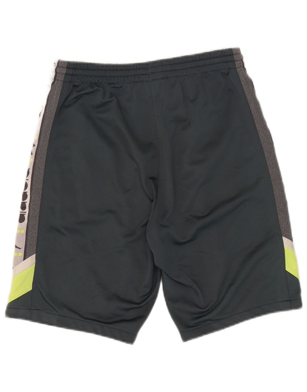 Diadora Herre grafiske sportsshorts mellemgrå Colourblock Polyester