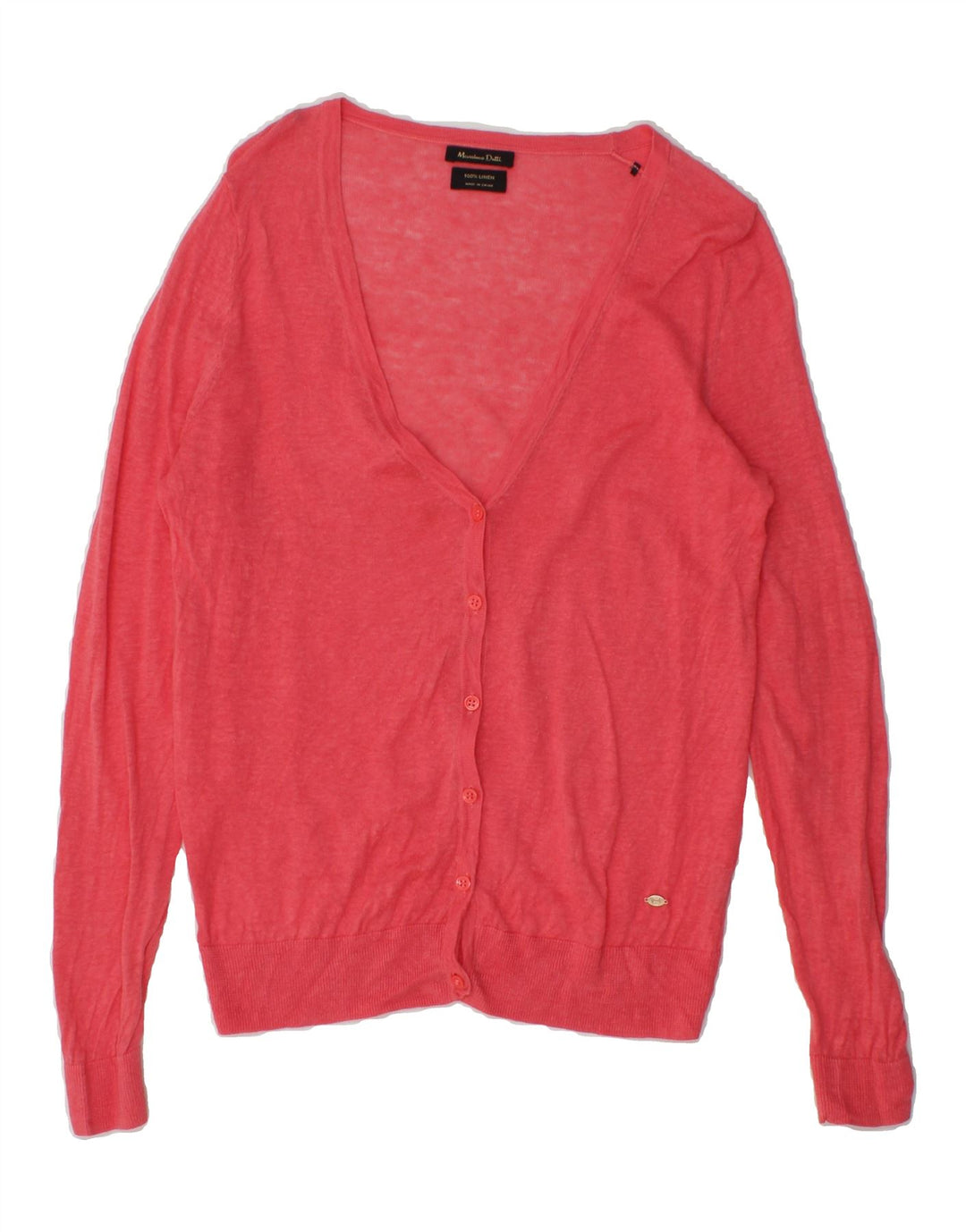 MASSIMO DUTTI Womens Cardigan Sweater UK 10 Small Pink Linen Vintage Massimo Dutti and Second-Hand Massimo Dutti from Messina Hembry 