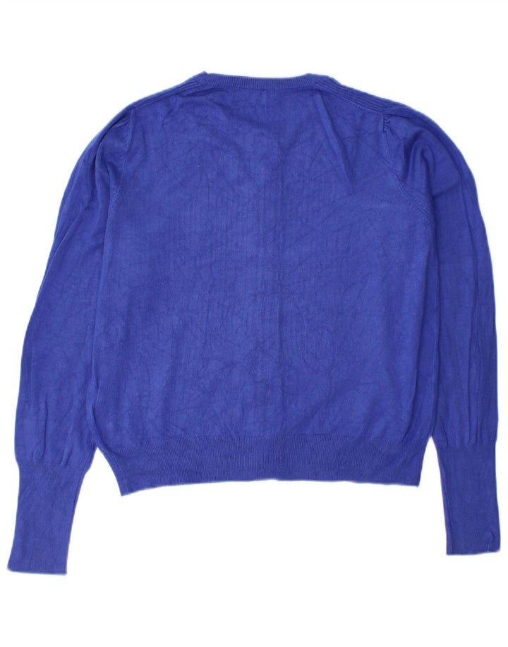 Marks & Spencer Dame Cardigan Sweater UK 12 Medium Blue Viscose