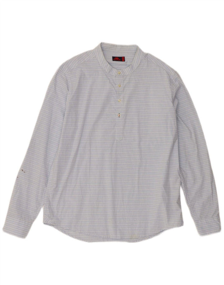 Kappa herre pullover skjorte stor blå nålestribet bomuld