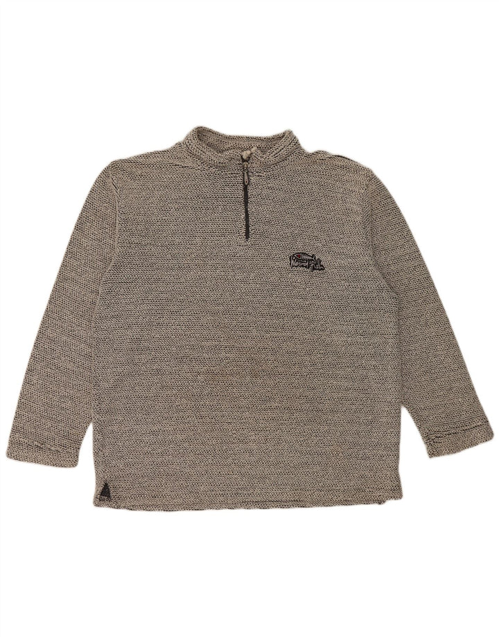 Weird Fish Herre 1/4 Zip Sweatshirt Jumper XL Grå Flecked Bomuld