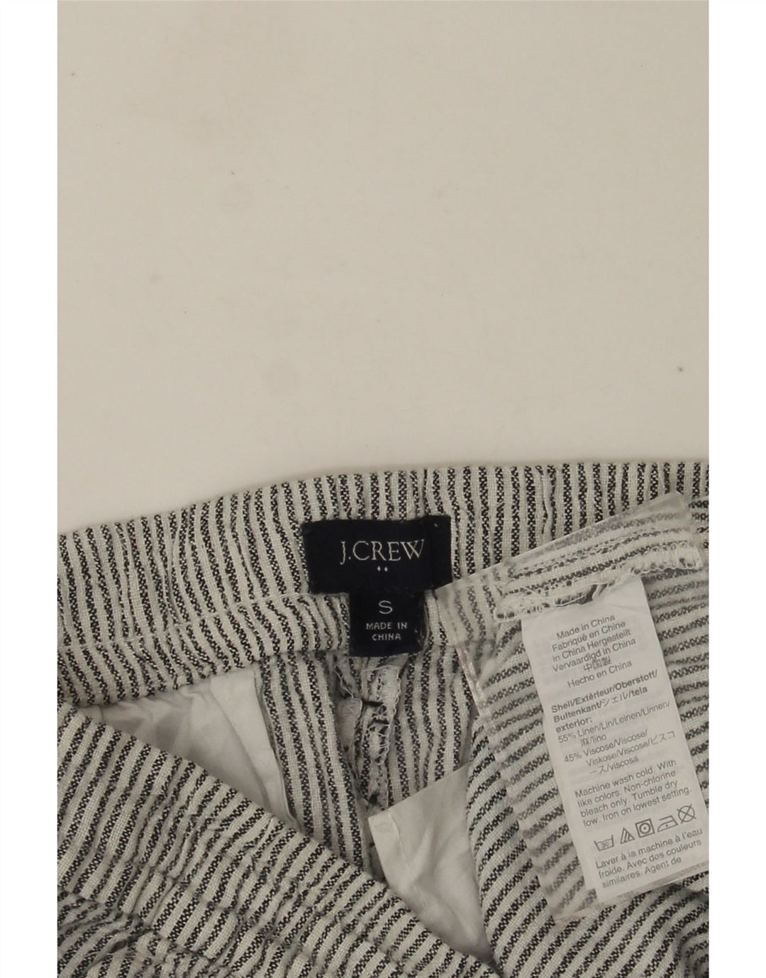 J. Crew Chino Shorts til kvinder Small W30 Grå nålestribet linned