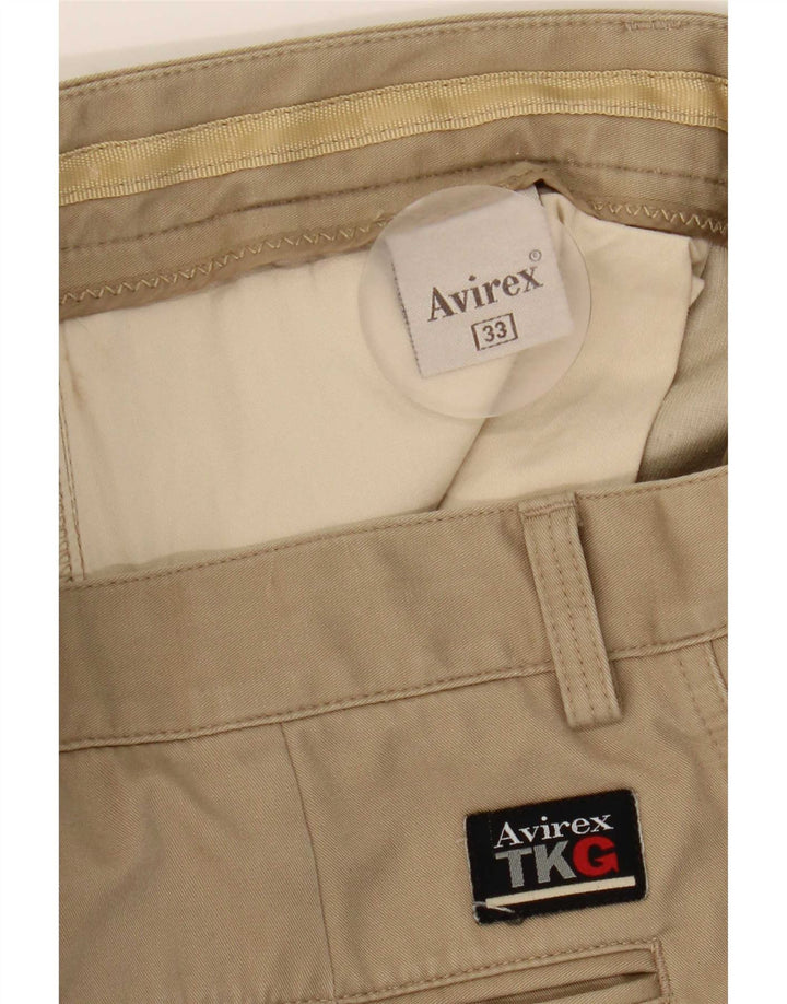 Avirex Lige Chinobukser til mænd W33 L29 Beige Polyester