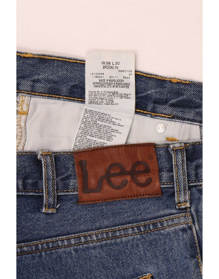 Lee Mens Brooklyn Straight Jeans W38 L30 Blå Bomuld