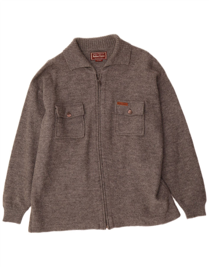 Marlboro Classics Herre Cardigan Sweater XL Grå Uld