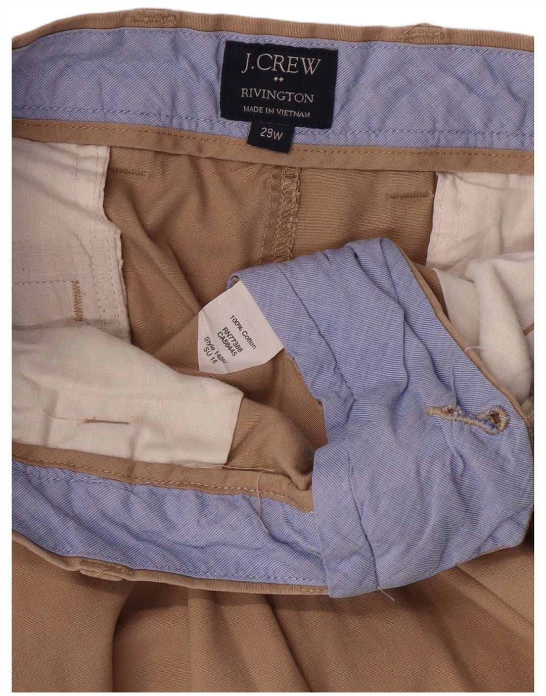 J. Crew Herre Rivington Chino Shorts W29 Små Beige Bomuld