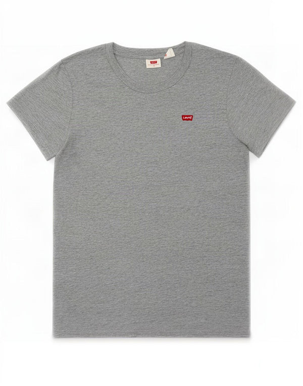 Levi's Dame T-Shirt Top UK 14 Medium Grey Flecked Bomuld