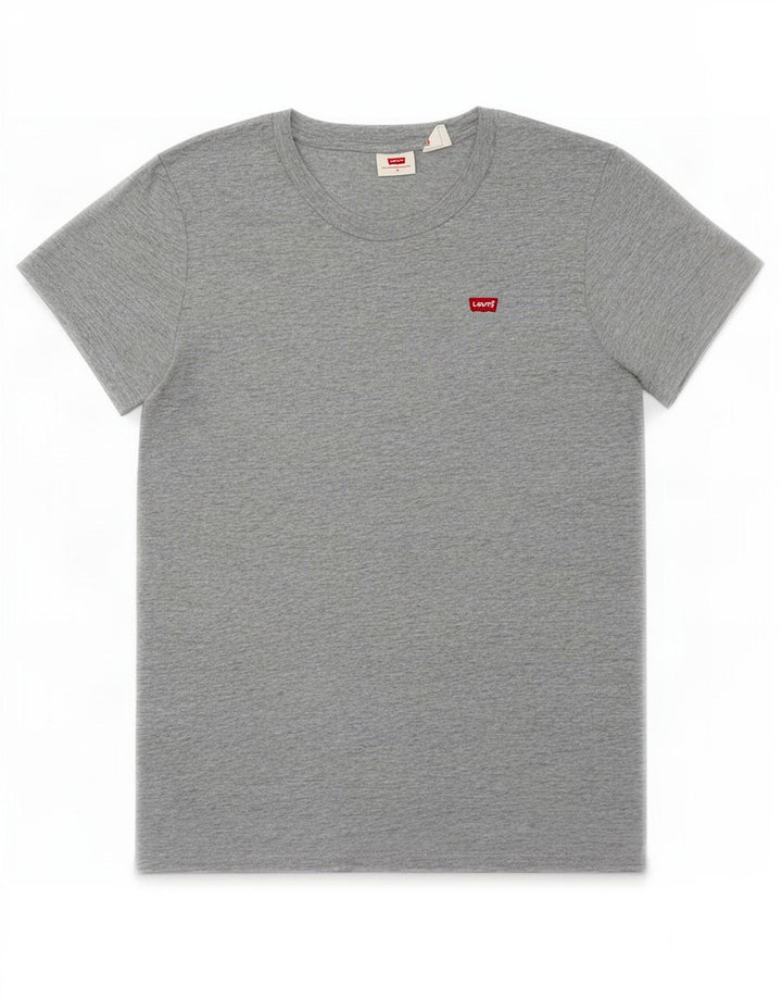 Levi's Dame T-Shirt Top UK 14 Medium Grey Flecked Bomuld