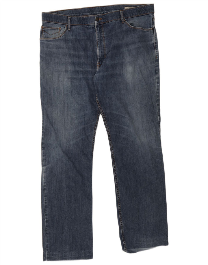 Marks & Spencer Herre Regular Fit Straight Jeans W40 L33 Blå Bomuld