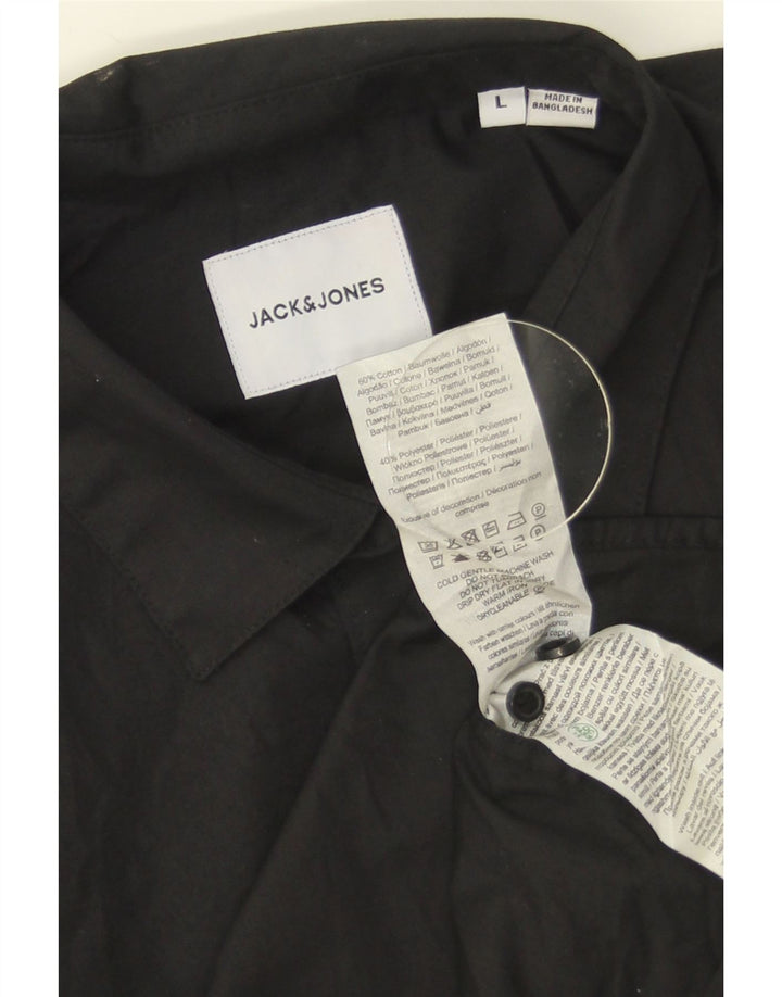 Jack & Jones herreskjorte stor sort bomuld
