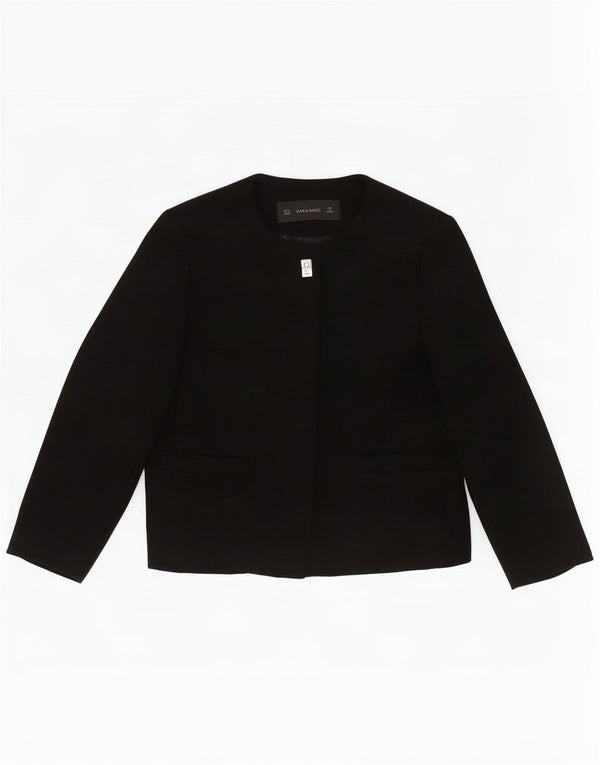 Zara Dame 1 Knap Blazer Jacket UK 12 Medium Sort