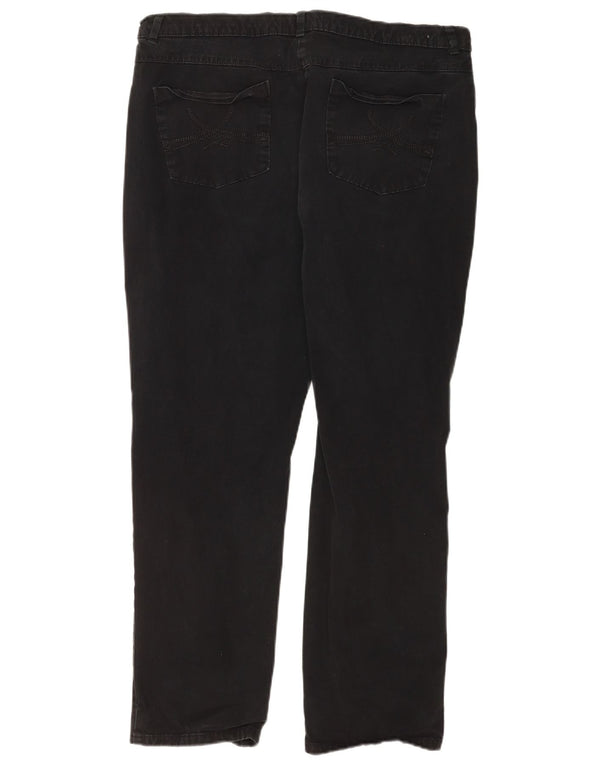 Marks & Spencer Dame Straight Jeans UK 18 XL W36 L28 Sort Bomuld