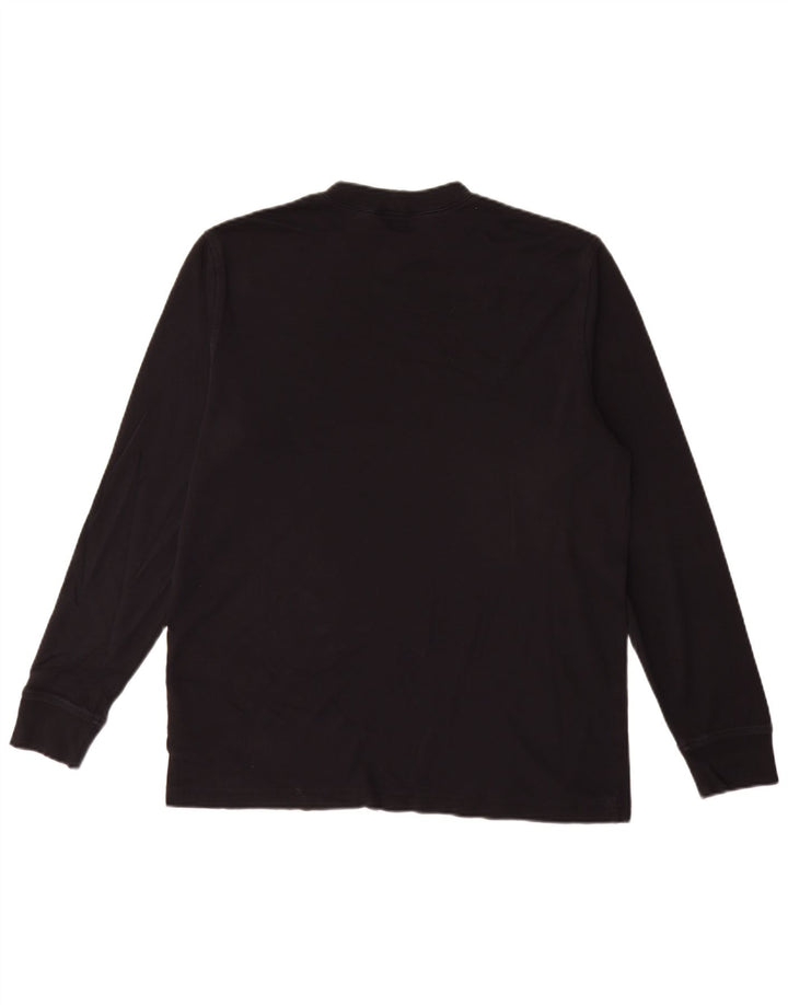 Lands End Herre Top Langærmet Medium Sort Bomuld