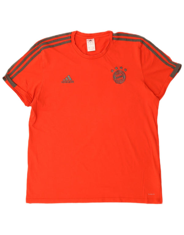Adidas Herre FC Bayern Munchen Grafisk T-Shirt Top XL Rød Bomuld