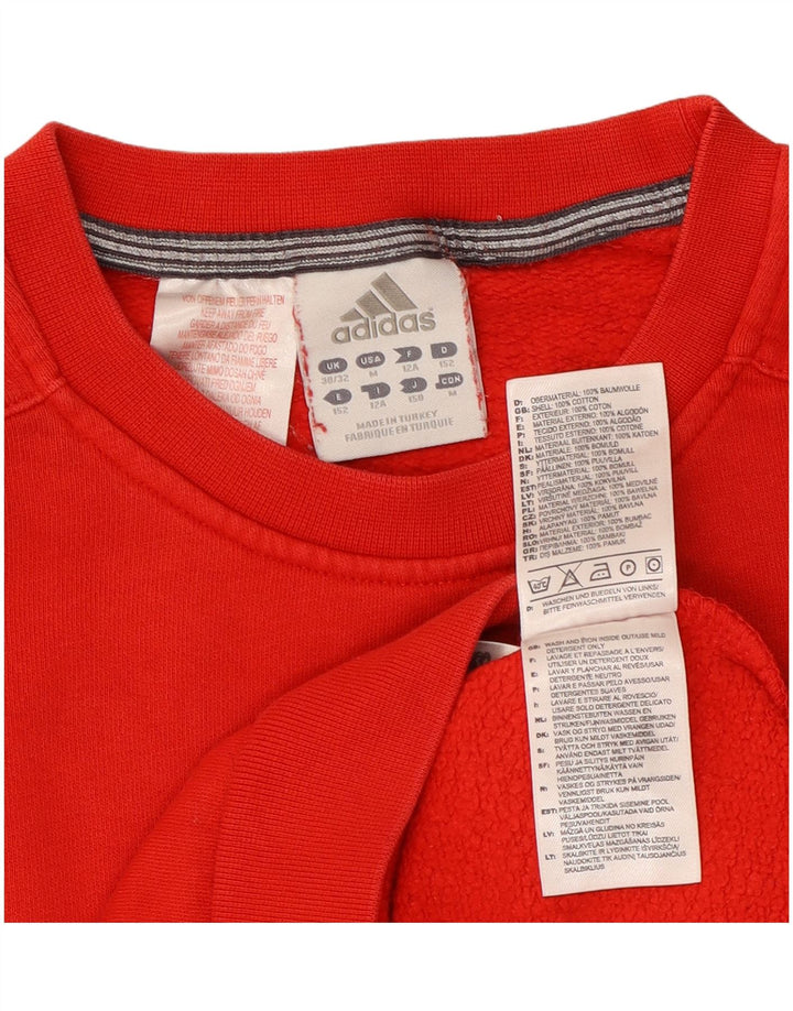 ADIDAS Piger Grafisk Sweatshirt Jumper 11-12 År Rød Bomuld