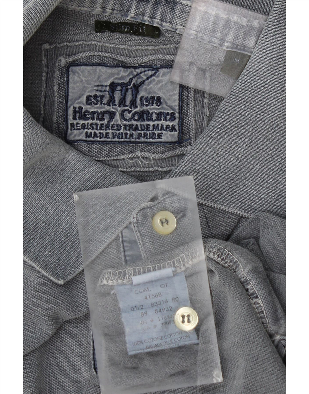 Henry Cottons Herre Slim Fit Polo Shirt Medium Grey Bomuld