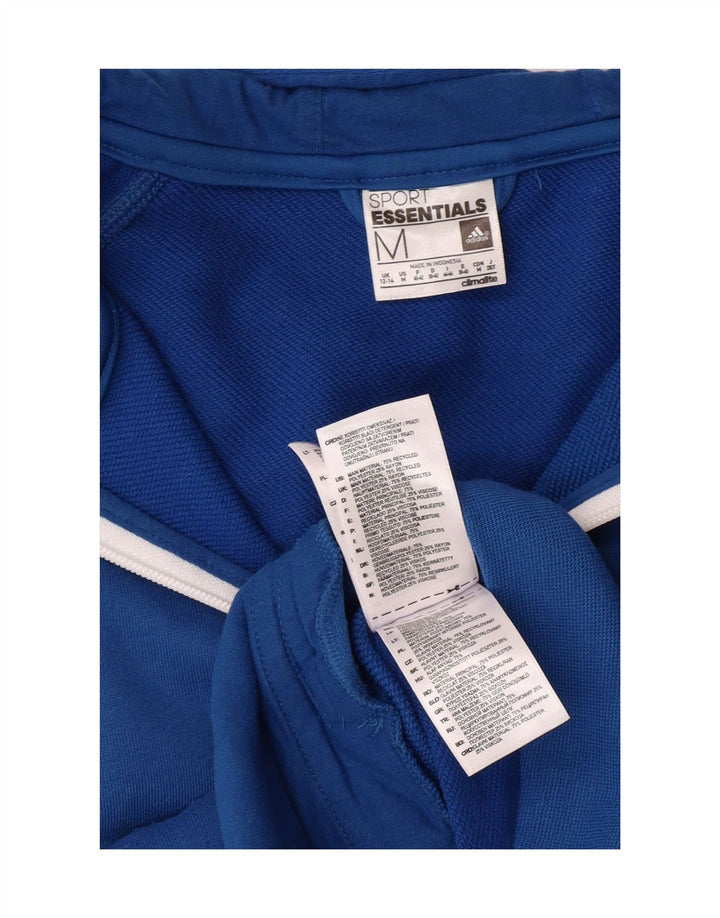 ADIDAS Womens Climalite Zip Hoodie Sweater UK 12/14 Medium Blue Polyester Vintage Adidas and Second-Hand Adidas from Messina Hembry 