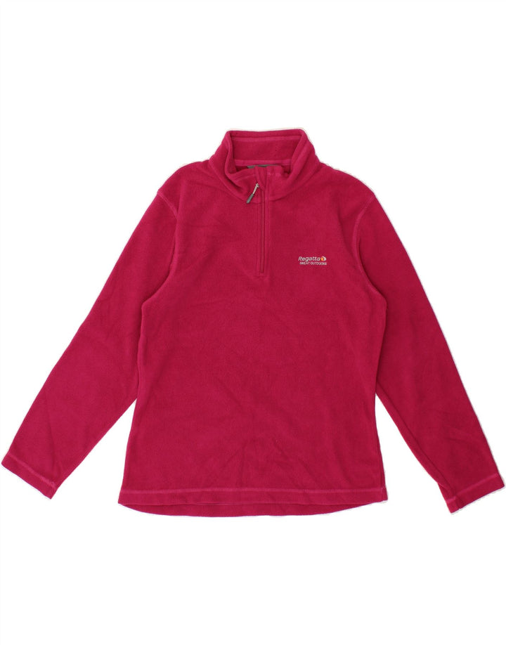 REGATTA Womens Zip Neck Fleece Jumper UK 10 Small  Pink Polyester Vintage Regatta and Second-Hand Regatta from Messina Hembry 