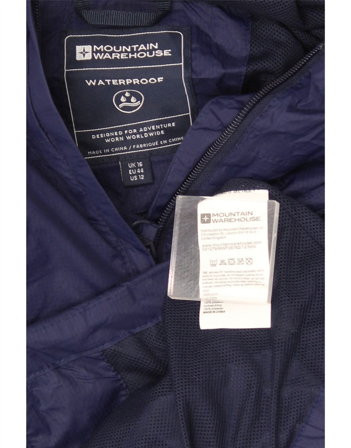 Mountain Warehouse Dame Regnjakke med hætte UK 16 Stor marineblå nylon