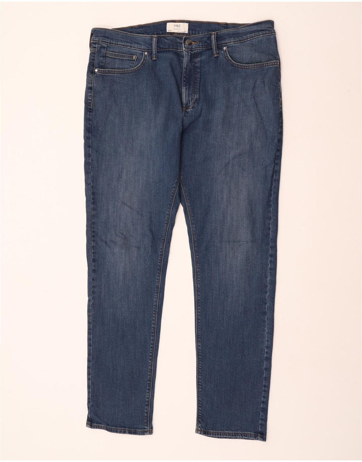 Marks & Spencer Herre Slim Jeans W38 L33 Blå Bomuld