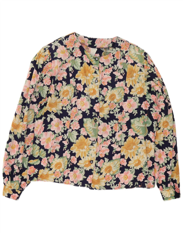 Vintage dameskjorte bluse IT 50 XL Flerfarvet blomster