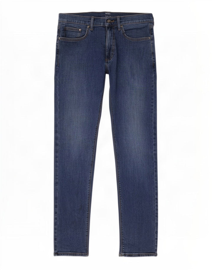 Marks & Spencer Herre Slim Jeans W32 L31 Blå Bomuld