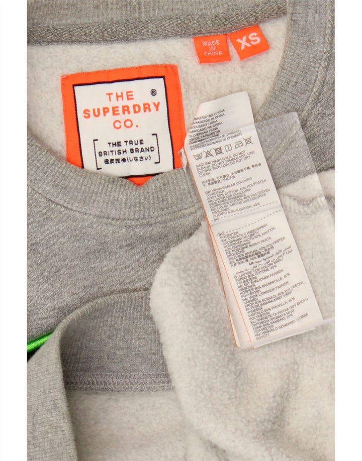 SUPERDRY Herre Loose Fit Grafisk Sweatshirt Jumper XS Grå Flecked Bomuld