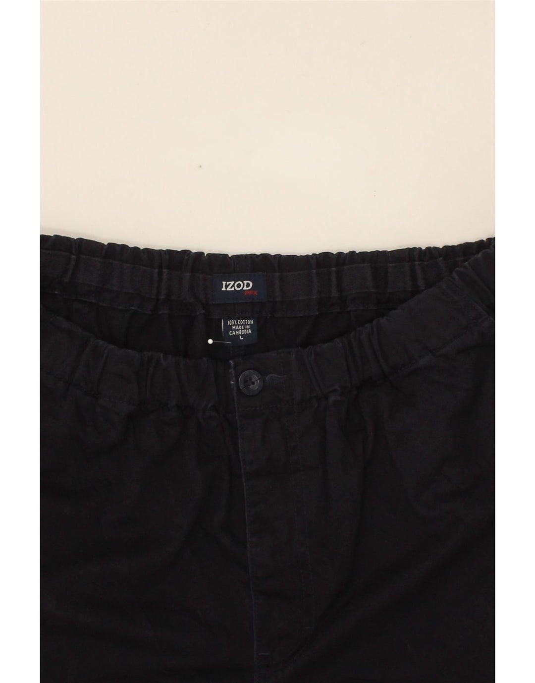 IZOD Mens Chino Shorts Large W34  Navy Blue Cotton Vintage Izod and Second-Hand Izod from Messina Hembry 
