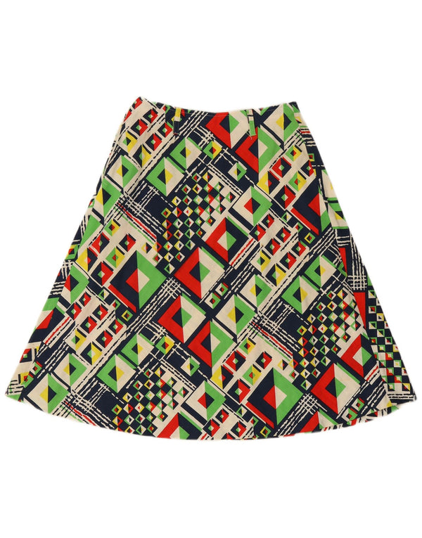 VINTAGE Womens A-Line Skirt IT 42 Medium W24  Multicoloured Geometric