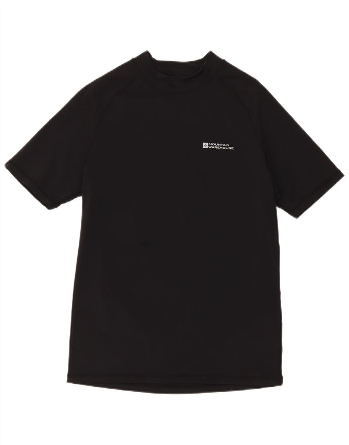 MOUNTAIN WAREHOUSE Herre T-Shirt Top Medium Sort Polyamid