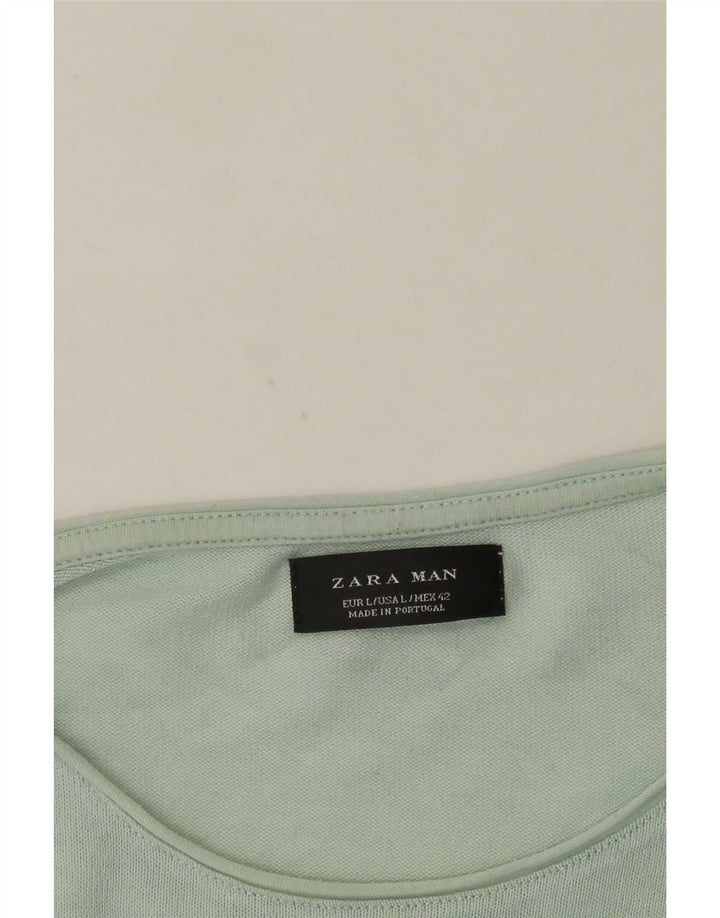 Zara Herre T-Shirt Top Stor Grøn