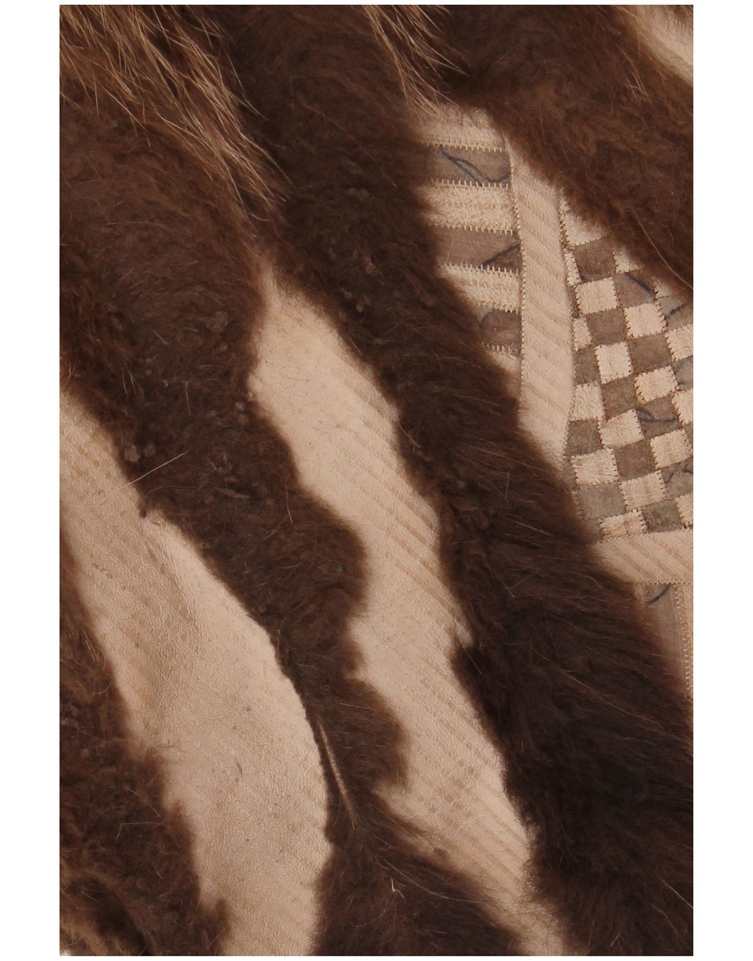 VINTAGE Dame imiteret Pels Vendbar Overfrakke UK 18 XL Brun Blomster