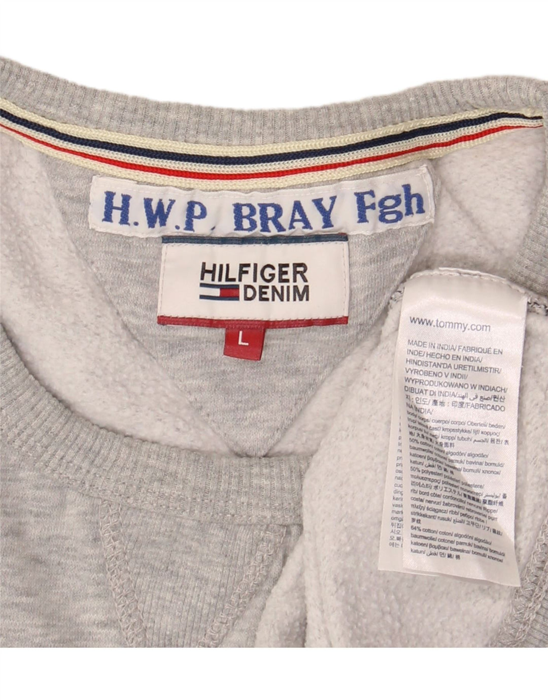 Tommy Hilfiger Herre Grafisk Sweatshirt Jumper Stor Grå Bomuld
