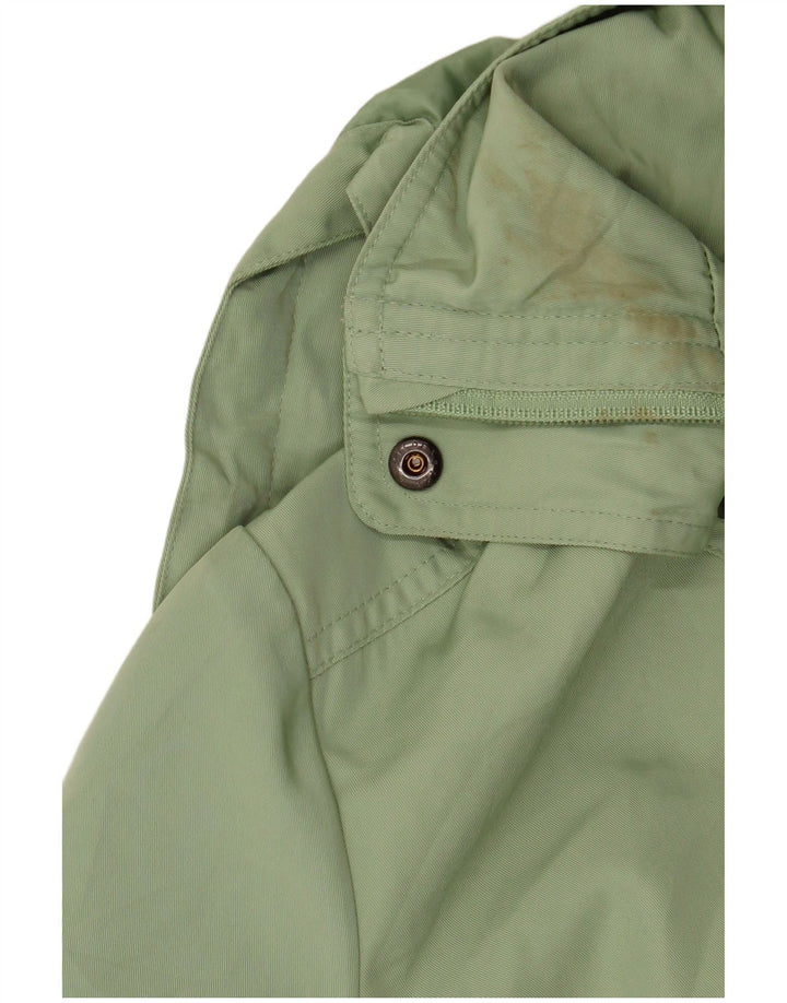 Marks & Spencer Dame Hooded Utility Jacket UK 14 Large Green Polyester