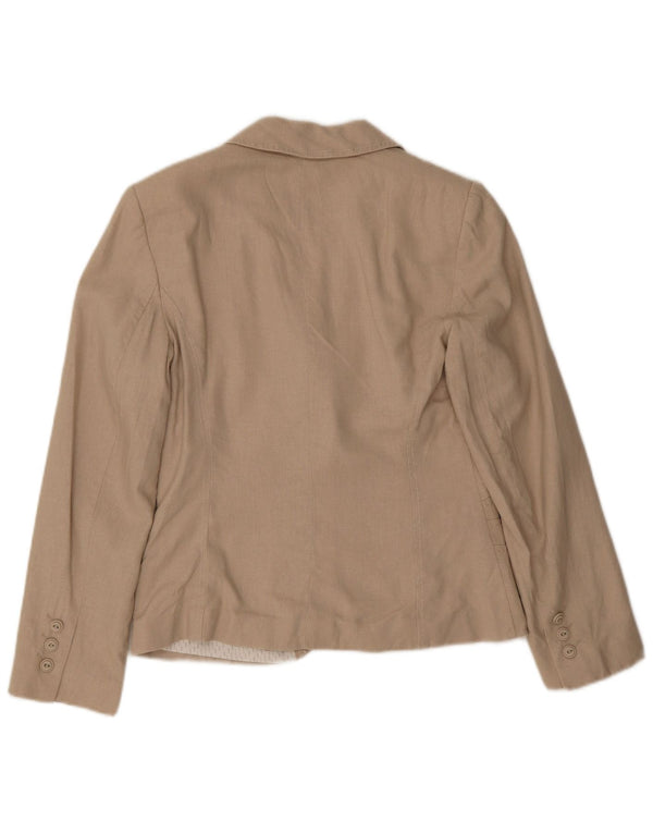 Marks & Spencer Dame 3-knaps blazerjakke UK 8 Small Beige Polyester