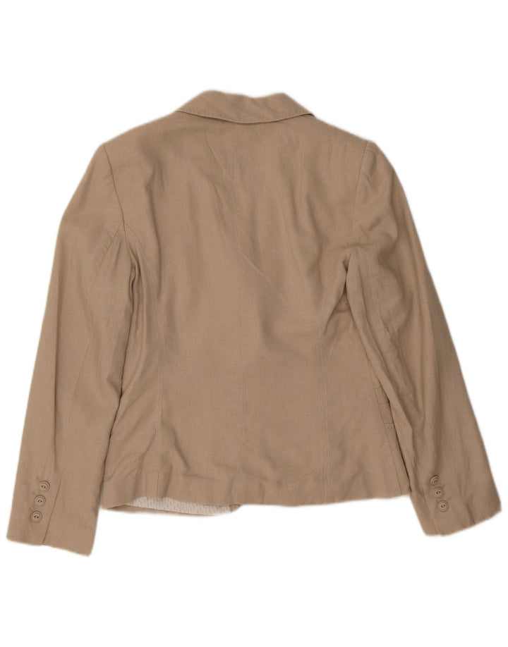 Marks & Spencer Dame 3-knaps blazerjakke UK 8 Small Beige Polyester