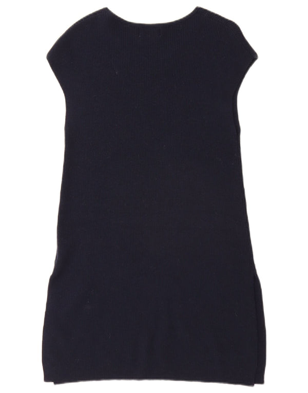 Jigsaw Kvinders Kortærmede Shift Dress UK 6 XS Navy Blue Viscose