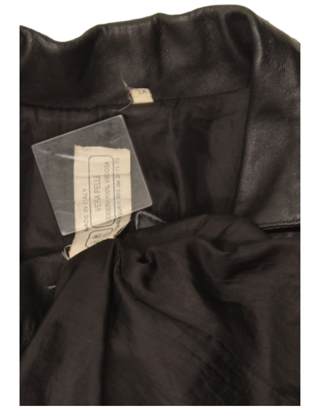 Vintage læderfrakke til kvinder UK 18 XL sort læder