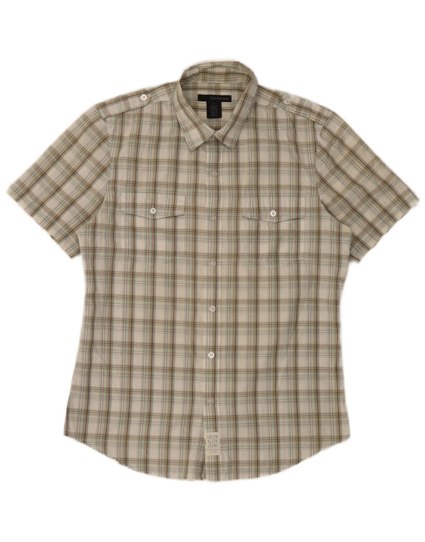 Calvin Klein Jeans Herre Kortærmet Military Shirt Medium Beige Check