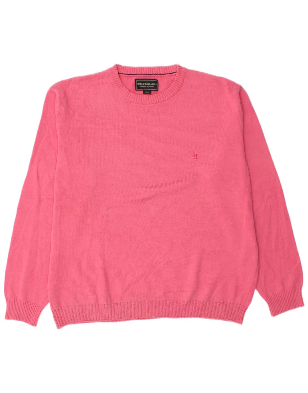Marlboro Classics Herre Crew Neck Jumper Sweater Large Pink Bomuld