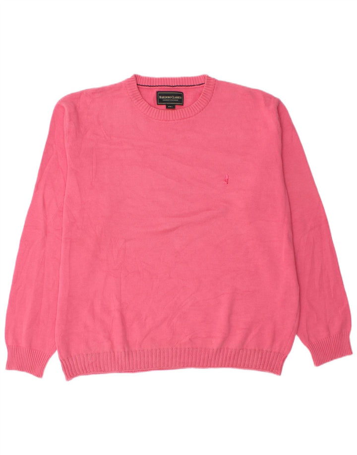 Marlboro Classics Herre Crew Neck Jumper Sweater Large Pink Bomuld