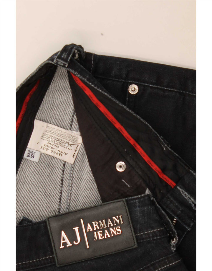 Armani Dame Straight Jeans W29 L24 Marineblå Bomuld