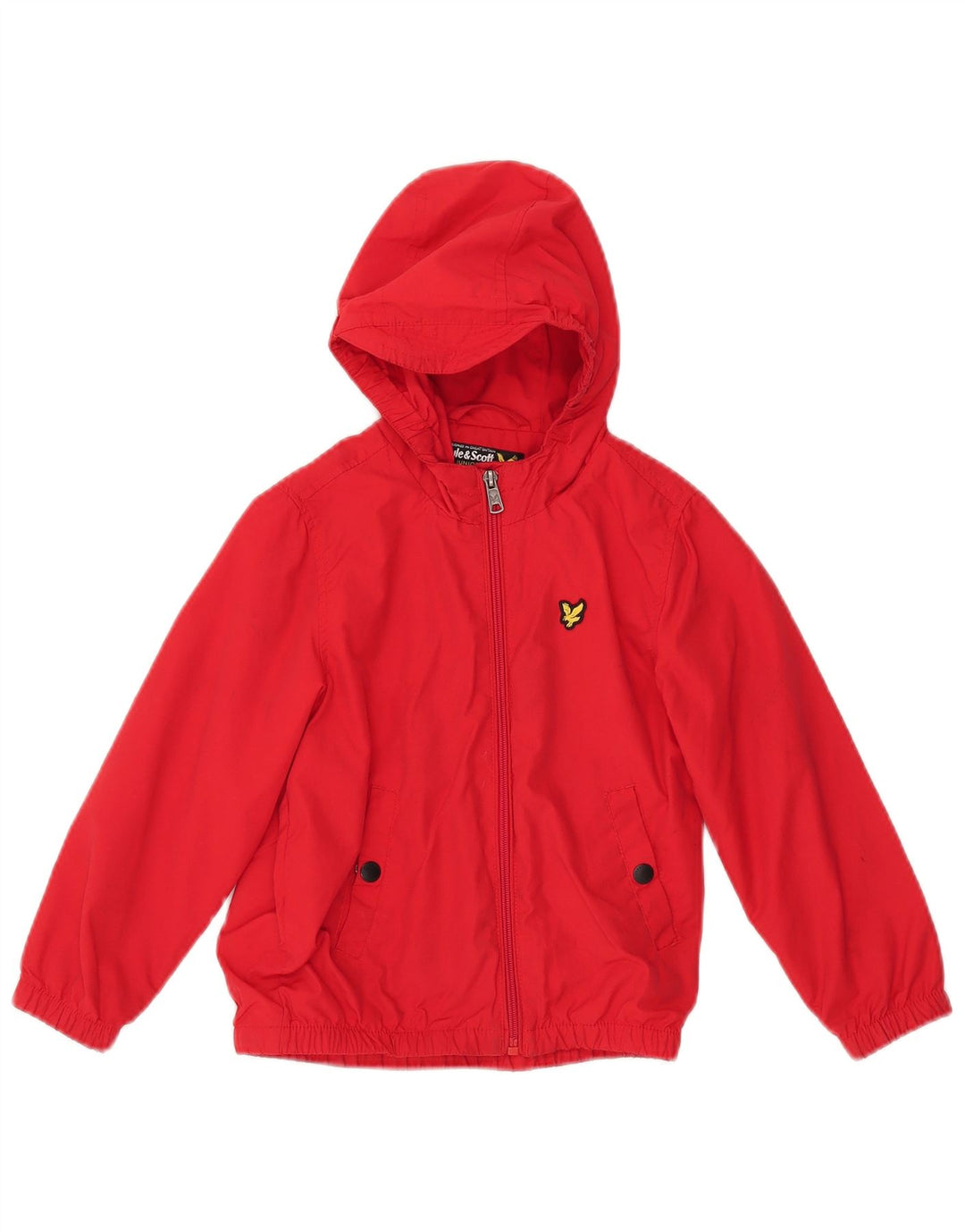 Lyle & Scott drenge hættejakke vindjakke 5-6 år rød bomuld