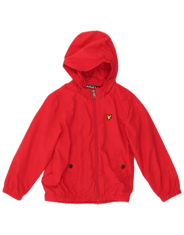 Lyle & Scott drenge hættejakke vindjakke 5-6 år rød bomuld