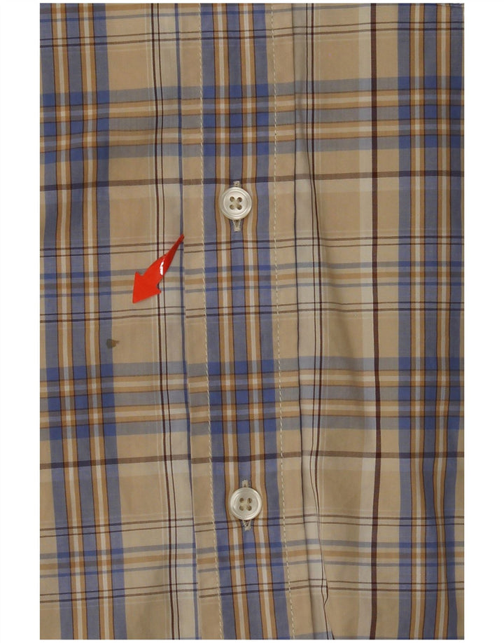 HENRY COTTONS Herreskjorte str. 42 Large Beige ternet bomuld
