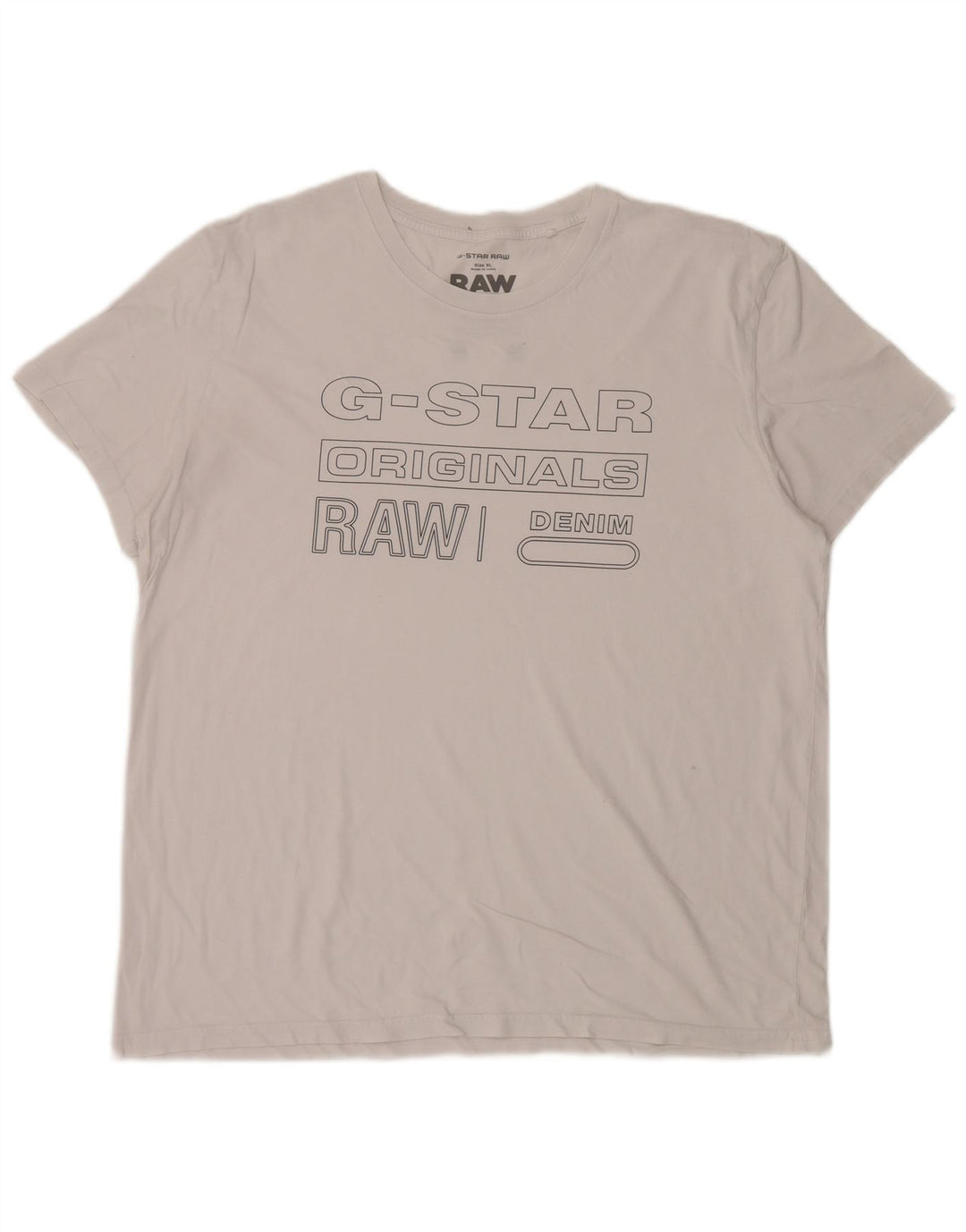 G-Star Herre Grafisk T-Shirt Top XL Hvid
