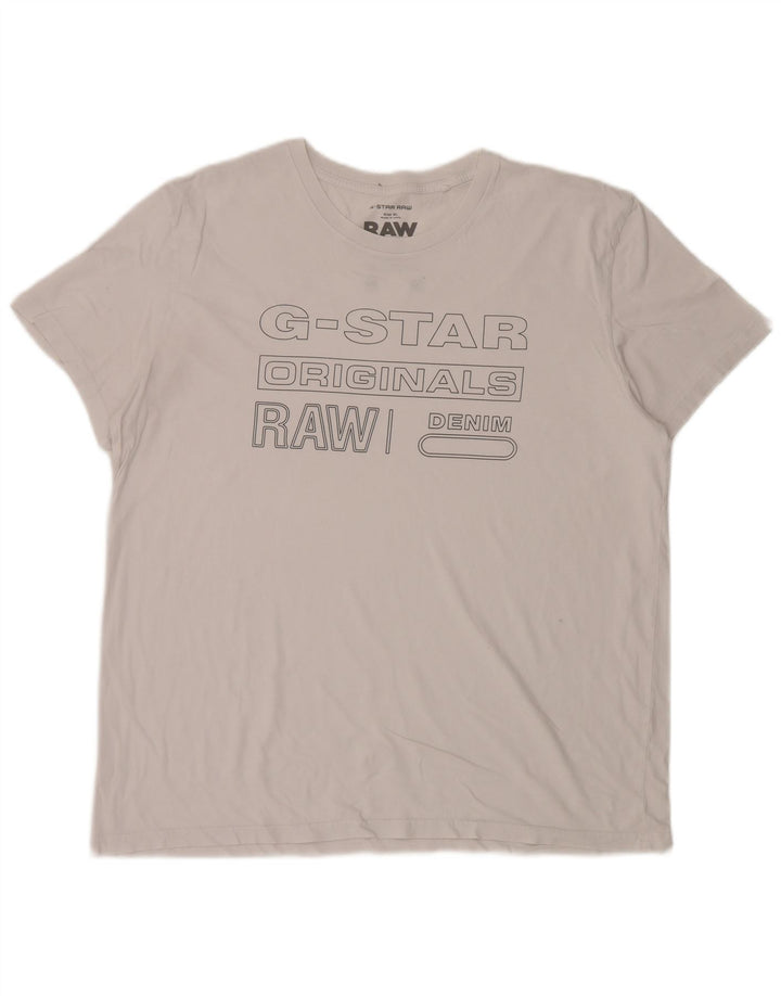 G-Star Herre Grafisk T-Shirt Top XL Hvid