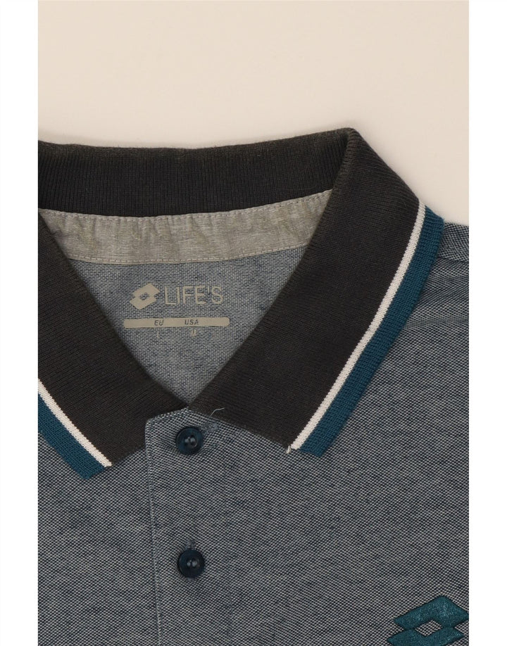 LOTTO Mens Polo Shirt Large Blue Polyester Vintage Lotto and Second-Hand Lotto from Messina Hembry 